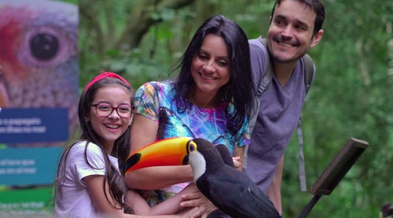 família olhando pássaro