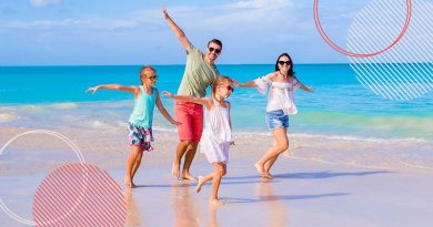 familia na praia